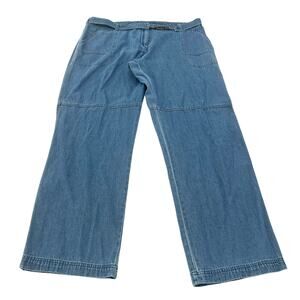 Shaver Lake Authentic Casual women’s Y2K wide leg belt medium wash jeans
